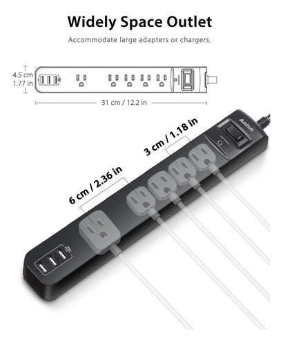 Pacote Com 2 Protetores Contra Sobretensão Power Strip - 5 S 2