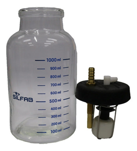 Silfab Glass Jar for Continuous Vacuum 1 Liter with Lid 0