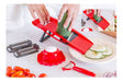 Generic Multifunction Mandoline Slicer + Peeler Red 1