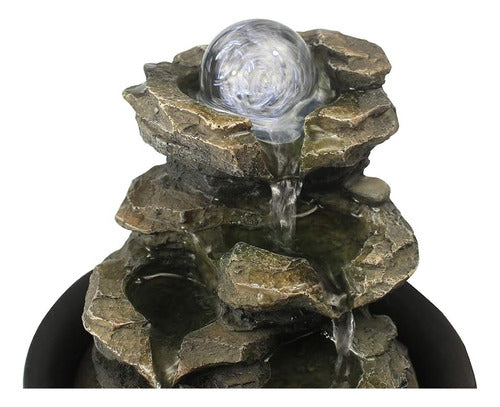 Bbabe Spinning Orb Rock Indoor Zen Waterfall Fountain with LED Light 3