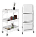 Viowil Carrito De Organizacion Plegable 3 Niveles Con Ruedas Blanco 0