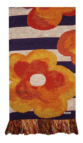 Huitrú Camino De Chenille De 2m X 0,38 Cm Raya Flor 0