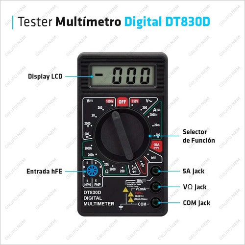 Industrias Sur Digital Multimeter DT-830D with Buzzer 1