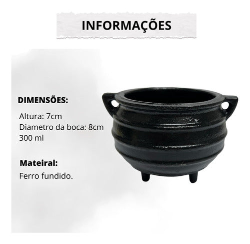 Caldeirão De Bruxa Wicca Panela De Ferro Fundido 300 Ml 1