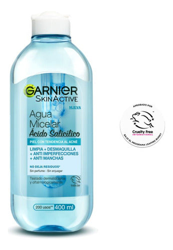 Garnier Agua Micelar Con Ácido Salicílico 400 Ml Skinactive 1