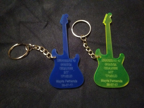 LLAVERO Aluminum Guitar Keychain Rock Souvenir x 10 1