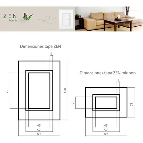 Kalop Llave De Luz Armada Zen 1 Toma TV Coaxil Moderna 1