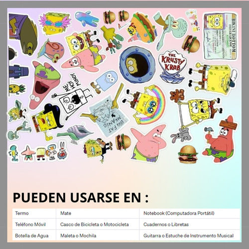 Generic Pack 40 Stickers De Bob Esponja Termo-mate-pc 1