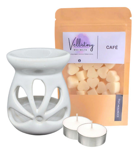 Rechaud De Cerâmica + Wax Melts Incluso 2 Vela Rechaud 0