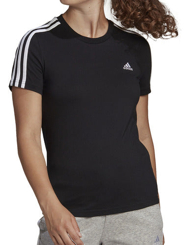 adidas Essentials 3S Women's T-shirt Black/White 0