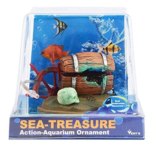 Saim Treasure Chest with Skeleton and Aquarium Decorations 3