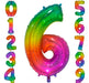 Generic 40cm 16 Inch Rainbow Metallic Number Balloon 6