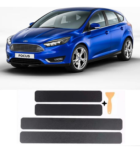 Carbon Vinyl Door Sill Cover Accessories for Ford Focus 2005 by Kenny 1