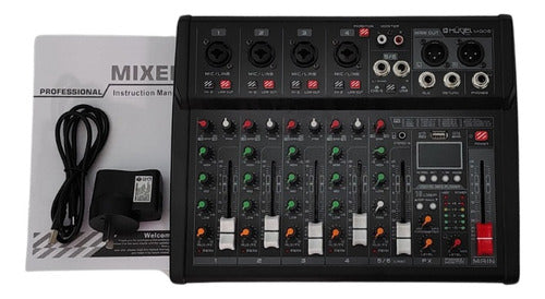 Hügel Digital Mixer Console 6 Channels 16DSP EFX Bluetooth 4