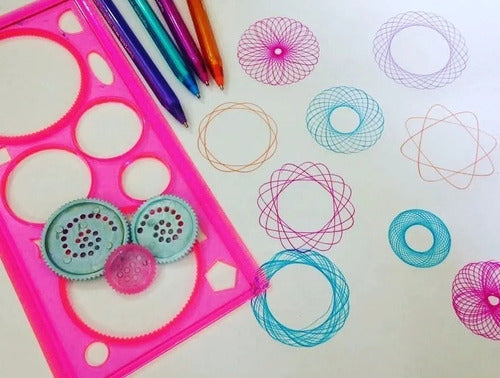 Kids Spirograph Set for Mandalas and Stress Reduction - Blue and Green 7