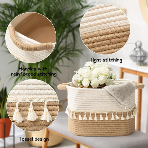 Teokj Storage Basket Set of 3 Woven Containers 3