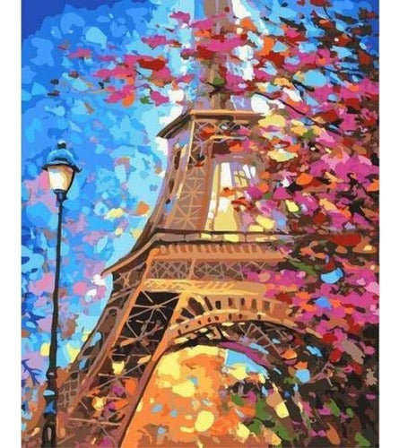 Kit De Pintura Por Numeros Sobre Lienzo Torre Eiffel 0