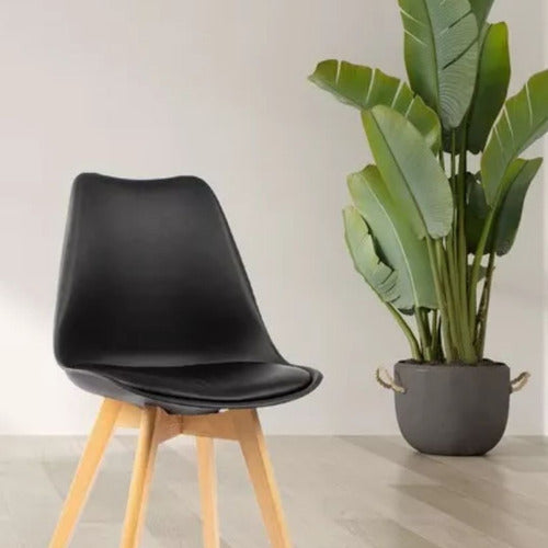 Eames Black Padded Dining Chair in Box 2