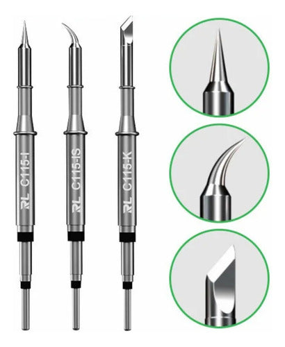 Relife RL-C115 JBC Soldering Iron Tip Straight Curved Sweep 5