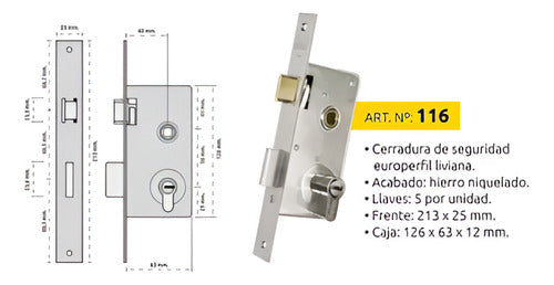 Prive Europerfil Door Lock 116 Liviana F&A 1