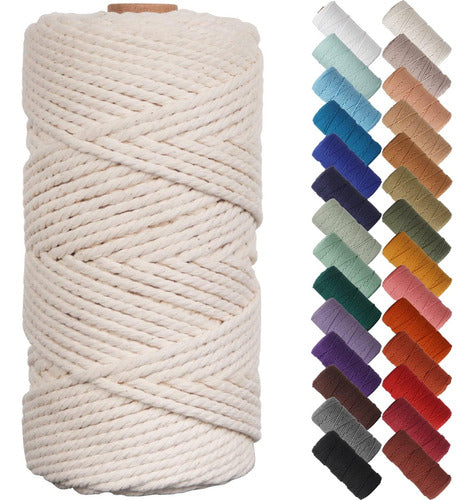 Cordón De Macramé Natural 3mm X 328m, Beige Para Decorar 0