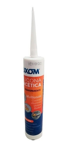 Pack of 10 Luxom Acetic Silicone Cartridges 280ml Transparent 1