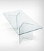 Set of 2 V or L Glass Bases for Table, Clear 10mm 5