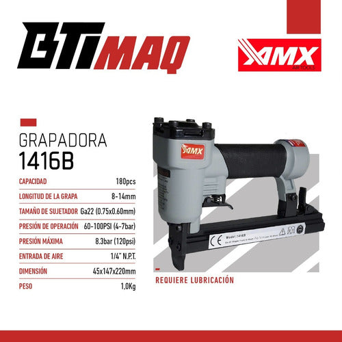 Grapadora Neumática Ideal Para Tapicería Grapas Hasta 14mm 2