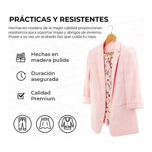 Perchas Anatomicas Saco Traje Abrigo Antideslizante X2 Unid 3