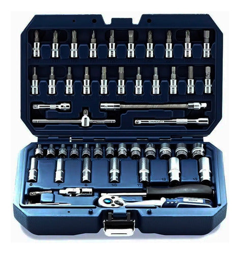 Bremen 53-Piece Socket Wrench Set with Accessories and Bits 1/4" 2