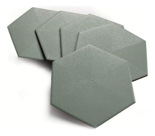 Green Deco Hexagonal Decorative Ceramic Tile 20x23 Cm 2