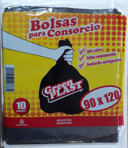 Greenplast 10 Black Consortium Waste Bags 90 X 120 1