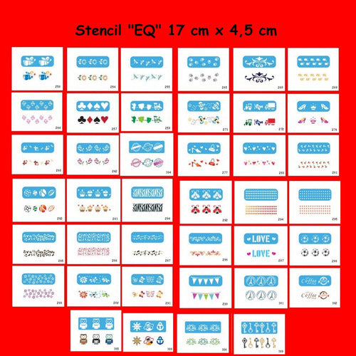 EQ 18 Stencil Diferentes Tamaños + 1 Taponador - Kit Nº 2 2