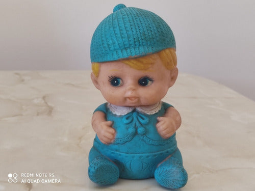 Muñeco Vintage Niño Pequeño De Goma Con Chifle 0