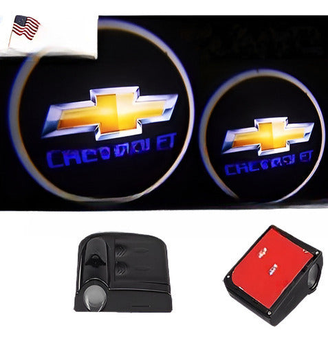 Chevrolet 2pcs Wireless Door Laser Welcome Spirit Light 2