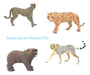 Wabro Jungle Animal Toy Family Tiger Bear Cheetahs Playsets X4 2