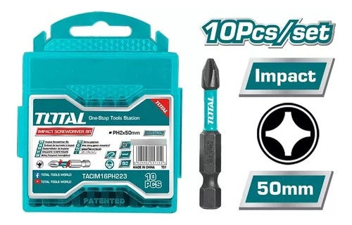 Total Set 10 Puntas De Impacto PH2 X 50 Mm 1