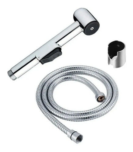 2 (Dos) Aquaflex Chrome Bidet Shower + 1.5m Flexible Hose + Support 0