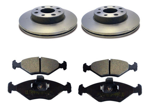 Kit Discs + Brake Pads Litton Fiat Palio Siena 98/12 0