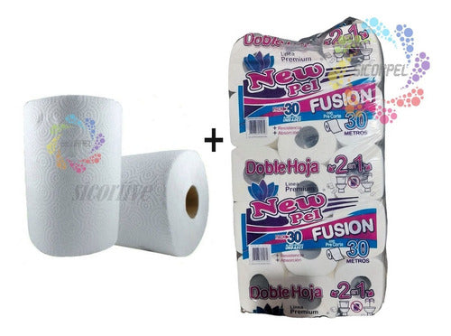 Bolson Papel Higienico D/hoja 30uni + Bolson Cocina X 8 Uni 1