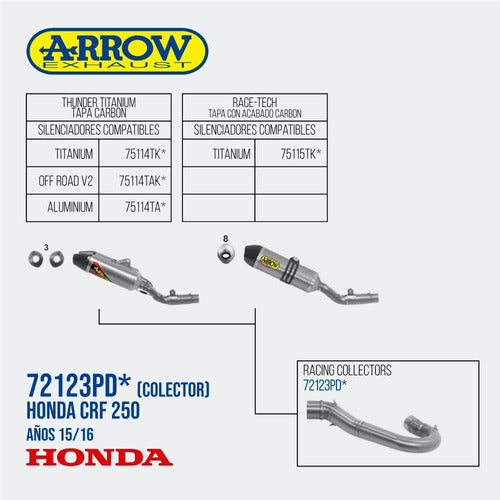 Arrow Racing Collector Steel CRF 450R 15/16 3