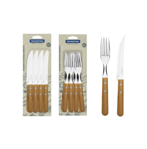 Set 24 Tramontina Dynamic Cutlery with Wooden Handle 0