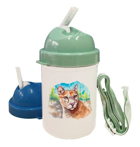 Tienda Cubik Cantimplora Puma Pintura Watercolor Art 0