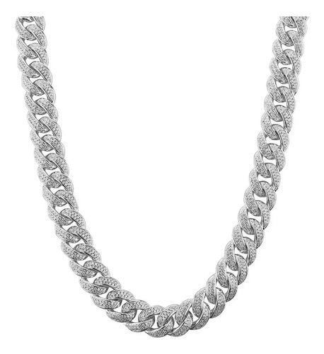 Cuban Chain Full Ice 15mm Gold/Silver 18k Diamonds 15