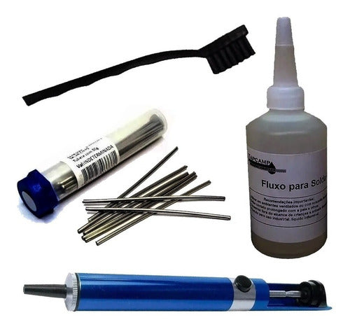 Kit Salva Chip Fluxo De Solda No Clean Escova Esd  Sugador 0