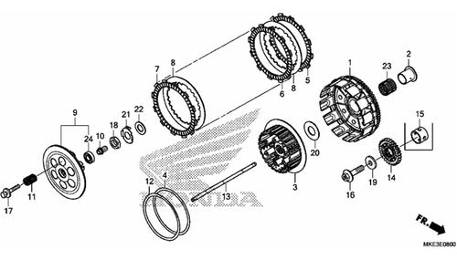 Centro Embrague Crf 450r R 18 20 22120-mke-a00 Original 2