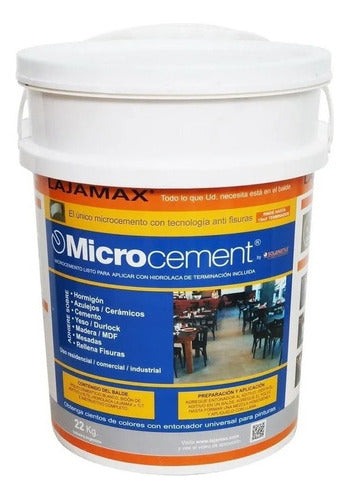 Kit Microcemento + Hidrolaca Pisos 22 Kg Lajamax 15 M2 Mm 0