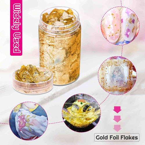 Paxcoo Gold Flakes for Nails and Crafts - 10 Grams 3