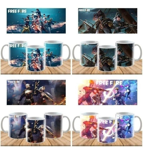 Sublimation Templates Mugs - Free Fire Cups 10 Designs 1