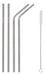 Set of 4 Reusable Eco-Friendly Stainless Steel Straws with Cleaning Brush 0